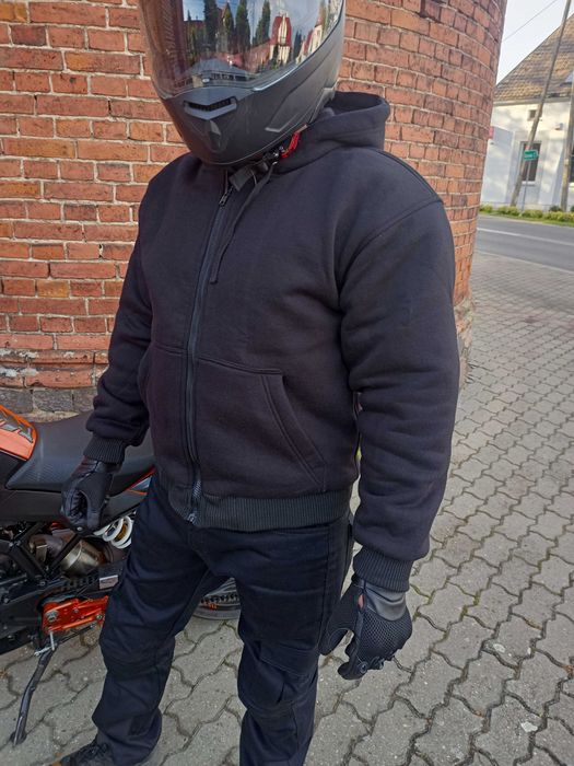 Bluza Motocyklowa Nowość Hit Czarna Bluzka Męska na Motor Ochraniacze