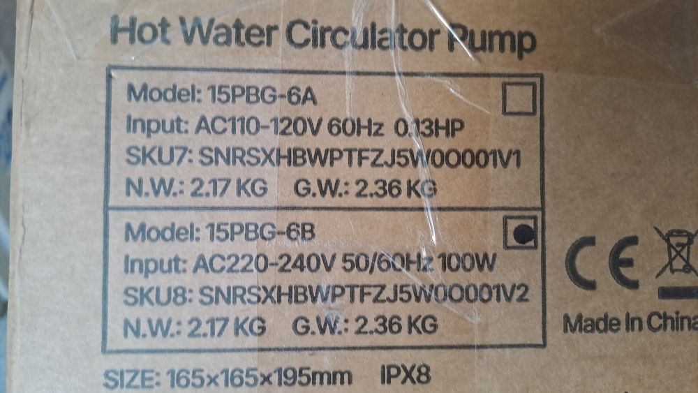 Bomba Vevor  agua quente ou fria / recirculação 100w