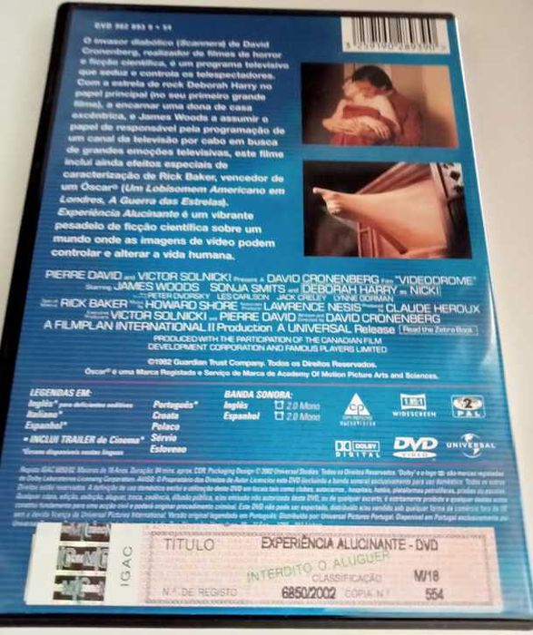 dvd: David Cronenberg "Videodrome - Experiência alucinante"