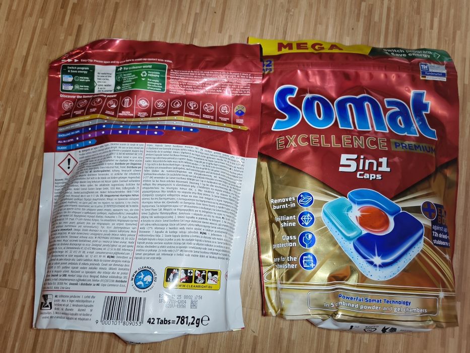 Kapsułki do zmywarki Somat Excellence Premium  5 w 1. Ilość 2 x 42 szt.