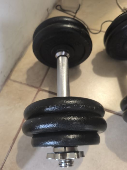 Hantle żeliwne dwa razy 15 kg