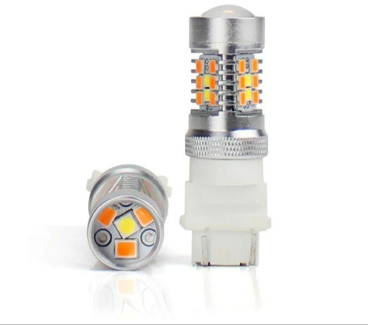 Лампа светодиодная ДВУХЦВЕТНАЯ желтый+белый для указателей поворот ДХО