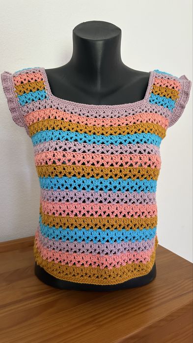 Blusa de verao crochet para senhora
