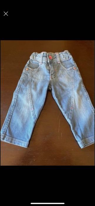 Conjunto de 5 jeggings+1 calça de ganga para bebé menina 12 meses