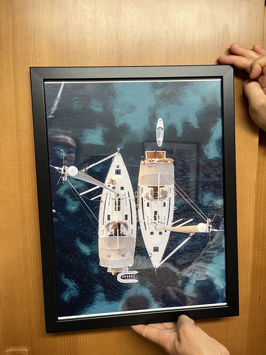 Quadro vista aérea dos barcos