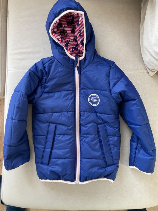 Kurtka zimowa uniwersalna dwustronna / na narty sanki łyżwy / 116-122