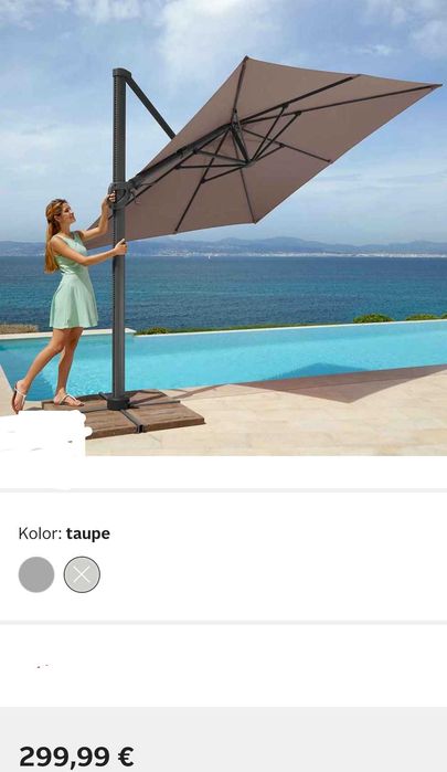 Promocja. Parasol ogrodowy XL Big Roma, dxs: 300x300 cm