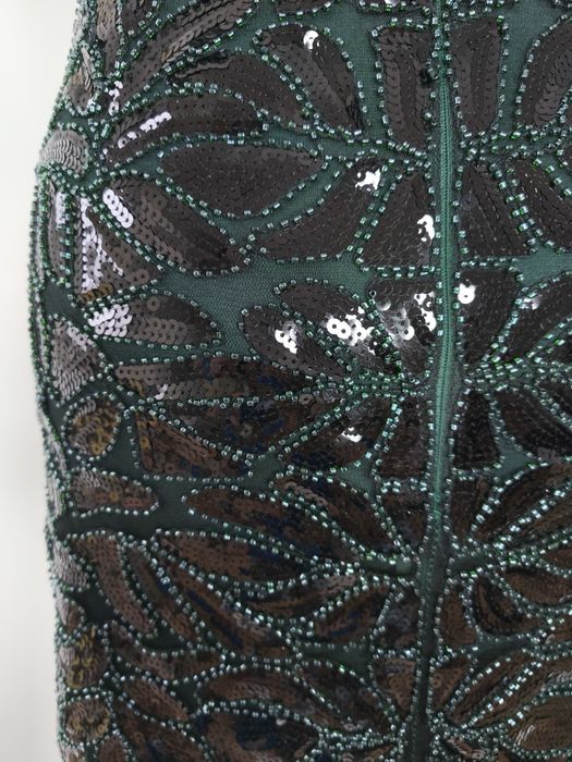 Suknia typu flapper S/ M, nowa z metką, ciemnozielona, suknia wieczoro
