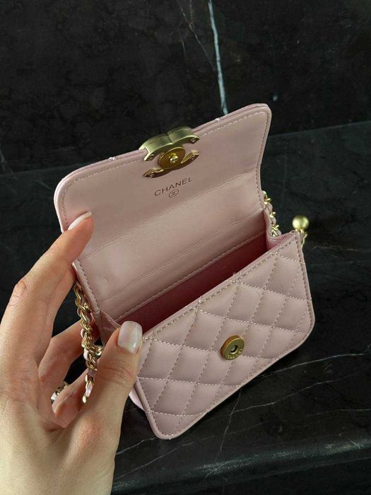 Chanel Calfskin Quilted Perfect Fit Wallet On Chain Mini Pink/Шанель Перфект Фіт ВОК Міні