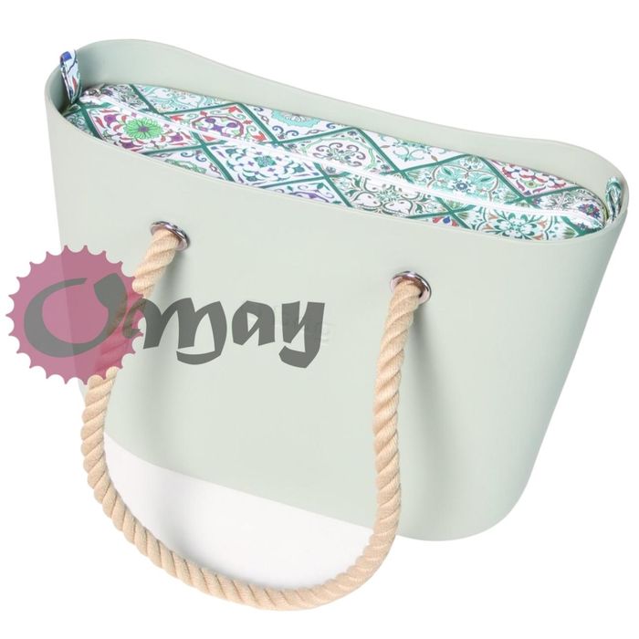 Limonkowy organizer do OBAG STANDARD kafelki zielone 2 kieszenie OMAY