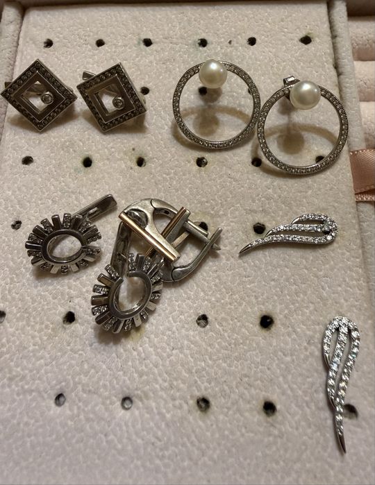 Срібло, сережки, колечка