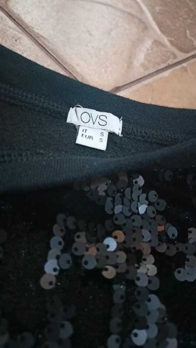 Bluza z cekinami S elegancka czarna