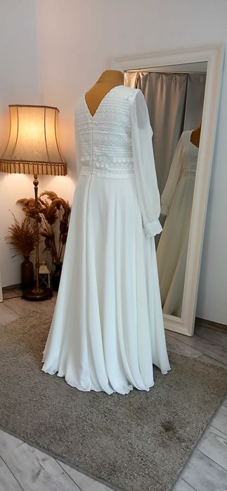 Suknia ślubna, koronka, boho, plus size
