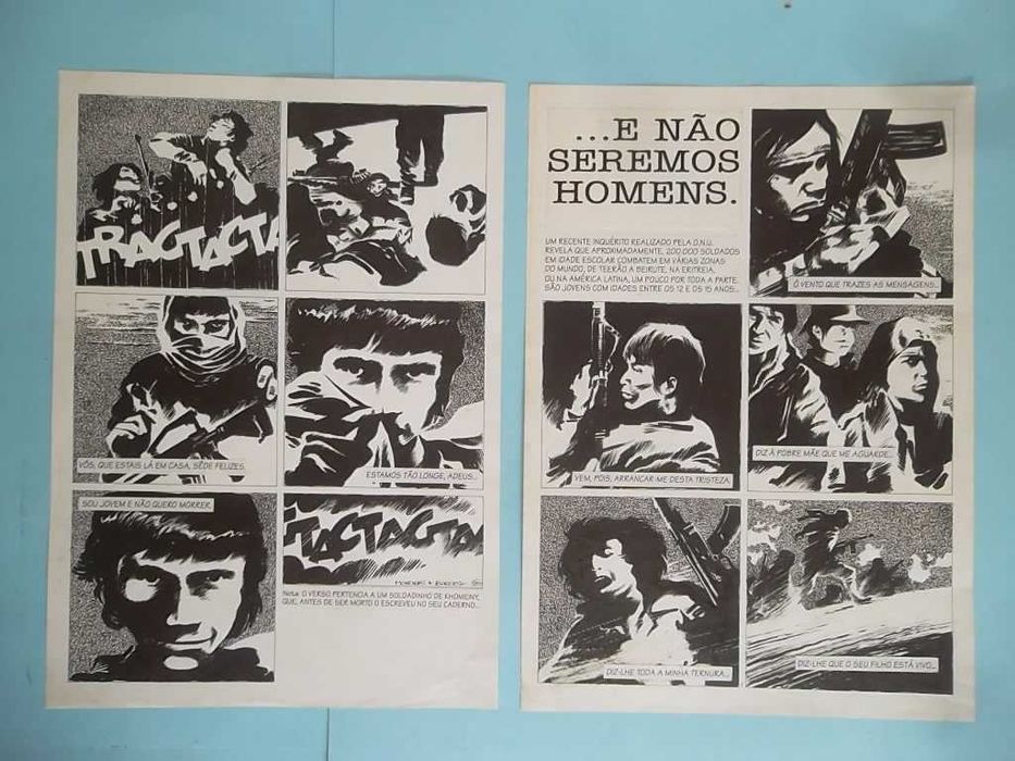 2 Pranchas Originais de BD (completa). Paulo Moreiras & Victor Borges.