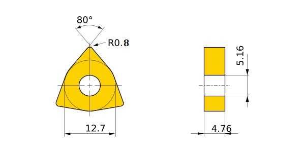 Пластины токарные ISCAR WNMG080408-TF IC907/IC908 Израиль, набор 10 шт