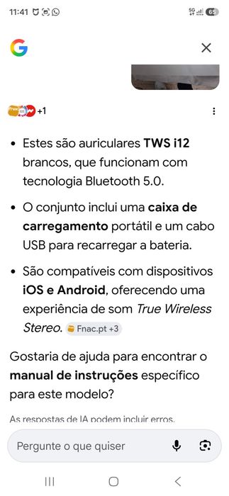 Auriculares TWS I12 Bluetooth