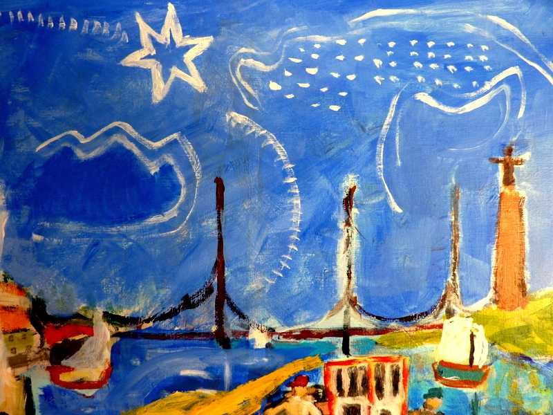 Quadro a óleo em madeira assinado