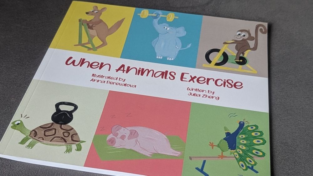 Дитяча книга «When Animals Exercise» Коли тварини тренуються англійська мова спорт