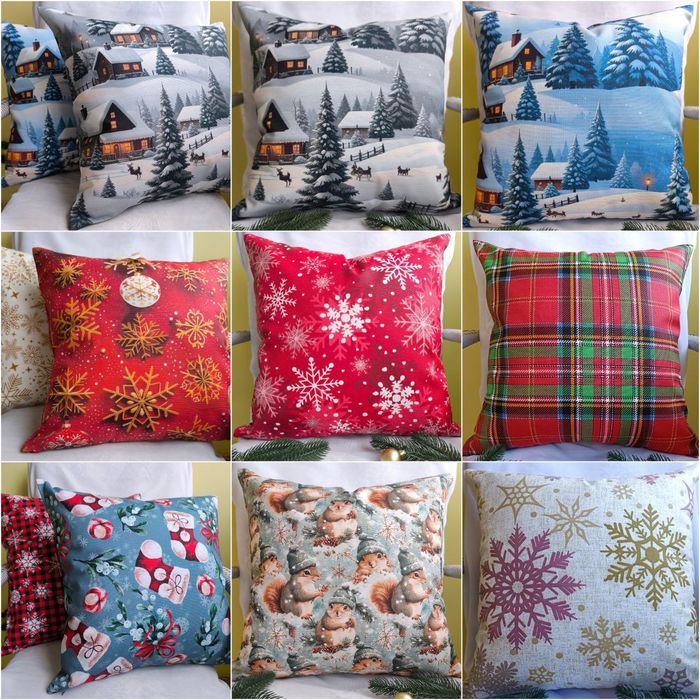 Новорічні наволочки 40*40 ,плотна тканина різні розміри