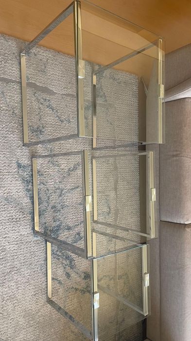 Conjunto de 3 mesas auxiliares de aço e cristal Catalina El Corte Inglés