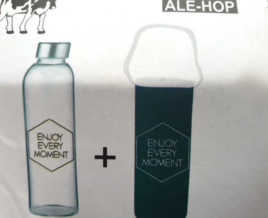 Garrafa de Vidro p/ Água Ale-Hop NOVA