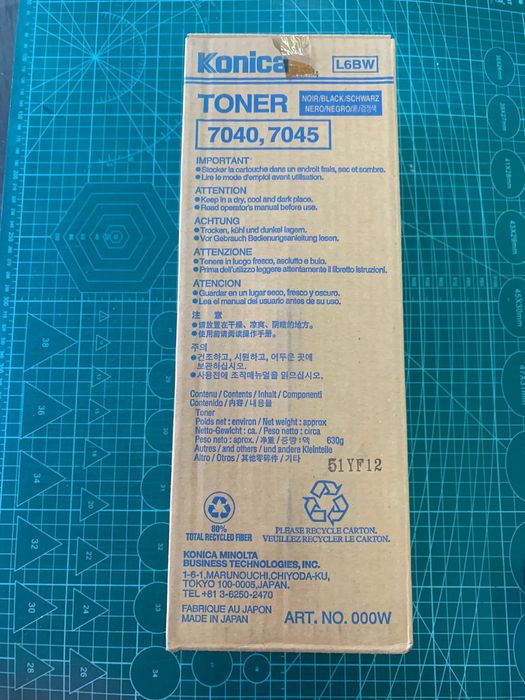Konica Minolta L6BW 7040/7045 toner preto