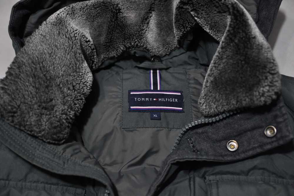 TOMMY HILFIGER XL kurtka puchowa męska zimowa z kapturem bomberka i20v