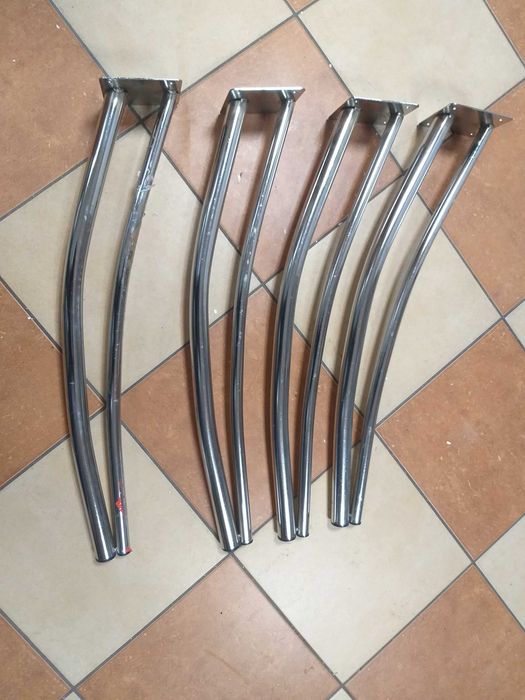 Nogi stalowe niklowane do stołu 4 sztuki