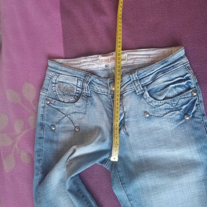 Damskie jeans spodenki szorty do kolan Just Play XS S