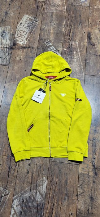 Żółta bluza damska zasuwana neon bawełna premium S M