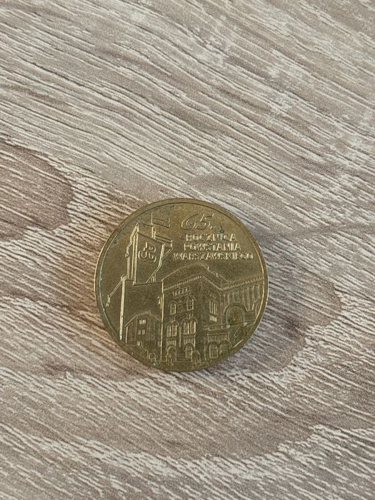 Moneta 2 złotowa na 65 lecie Powstania Warszawskiego