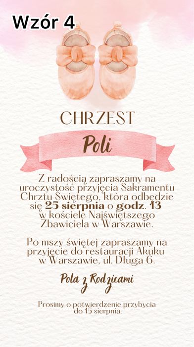 E-zaproszenie na telefon chrzest zaproszenie