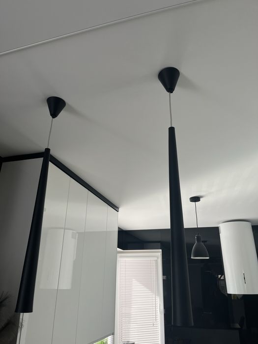 Trzy Lampy wiszące czarne