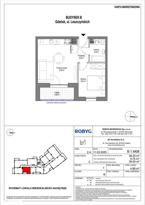2-pokojowe mieszkanie 38 m² + loggia - Widok 2