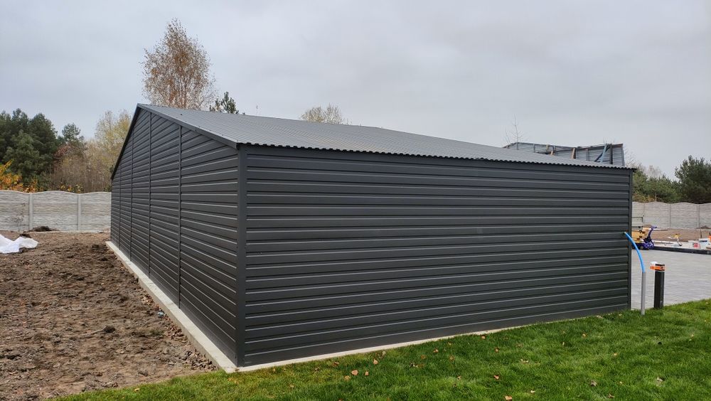 Garaż blaszany 15 x 6 m profil zamknięty ocynkowany, nowoczesny.