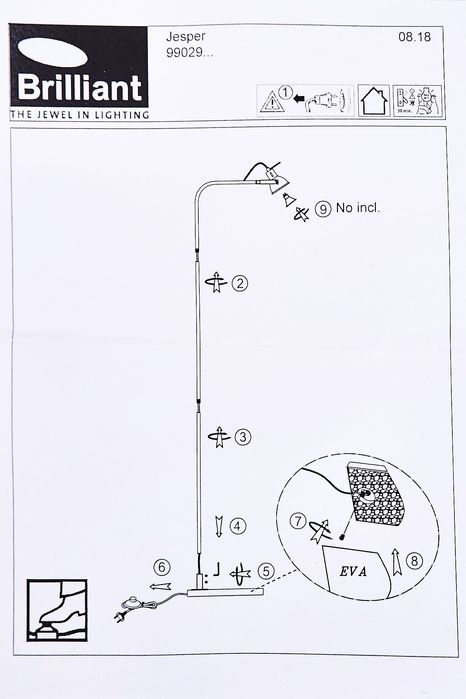Brilliant - Lampa stojąca JASPER GU10/20W/230V szary beton, loft