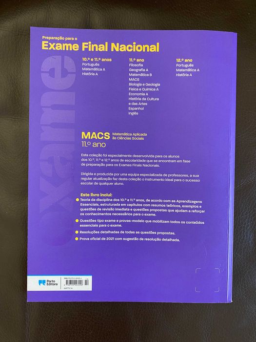 Livro Preparação para Exame Final Nacional de MACS (edição de 2022)