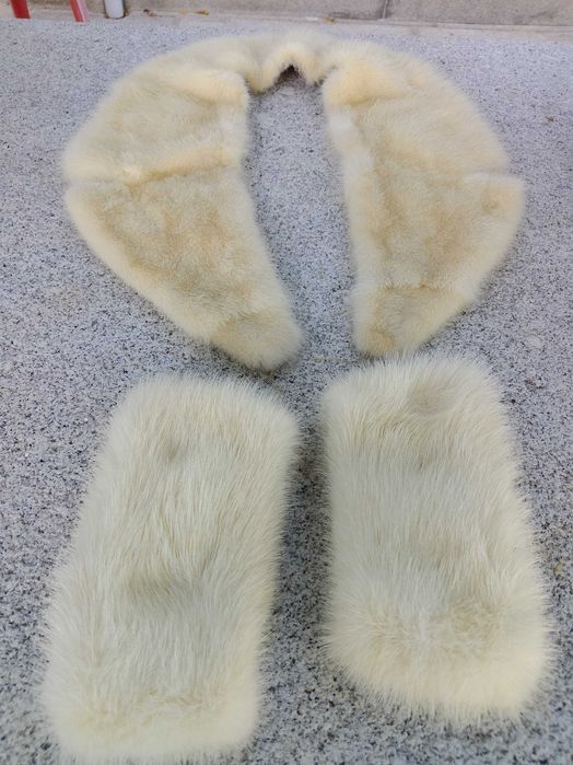 Gola de vison branco