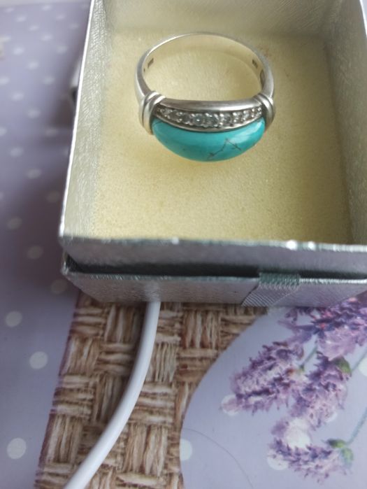 Кольцо серебро с бирюзой