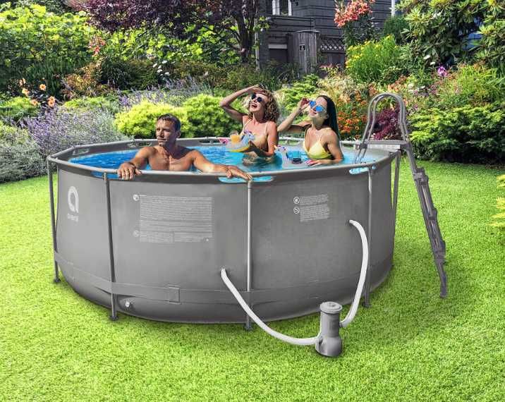 Piscina 360x122 NOVA + cobertura + escada + filtro + tapete