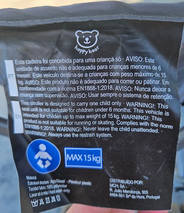 Carrinho criança até 15kg ZIPPY