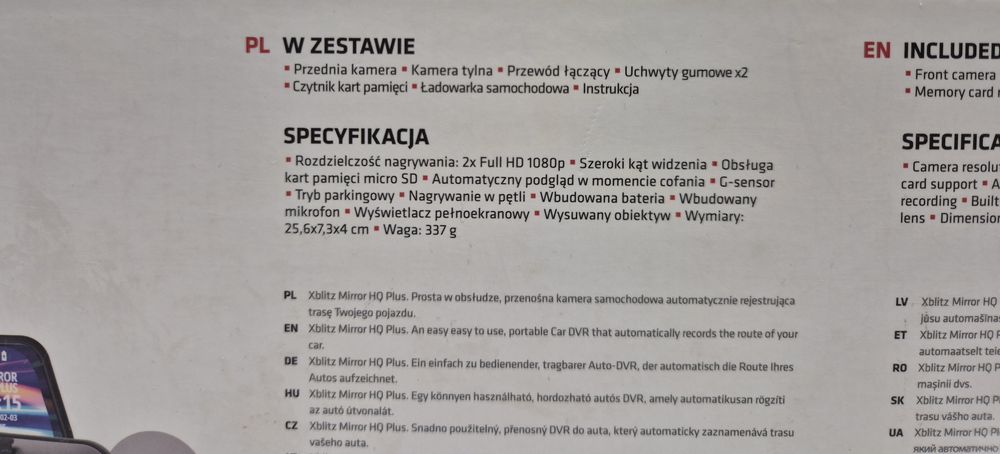 Wideorejestrator XBLITZ Mirror HQ PLUS, Komis Jasło Czackiego