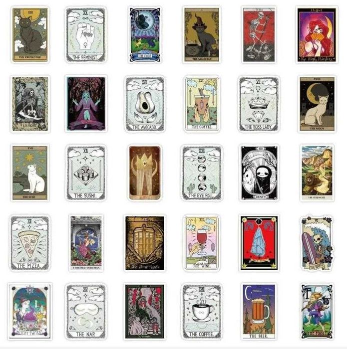 Наклейки стикеры "Готическое Таро" 50 шт