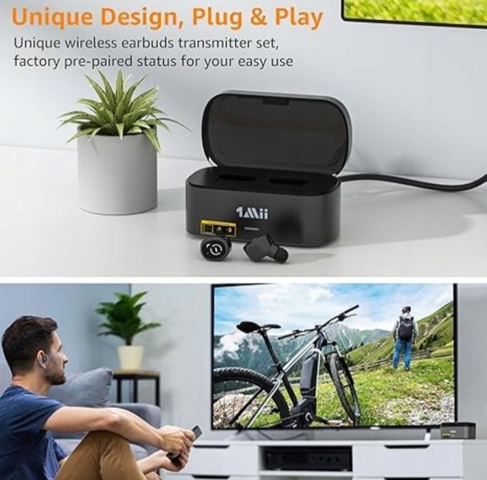 1Mii E3Pro – Bezprzewodowe słuchawki do telewizora z łącznością 2.4G