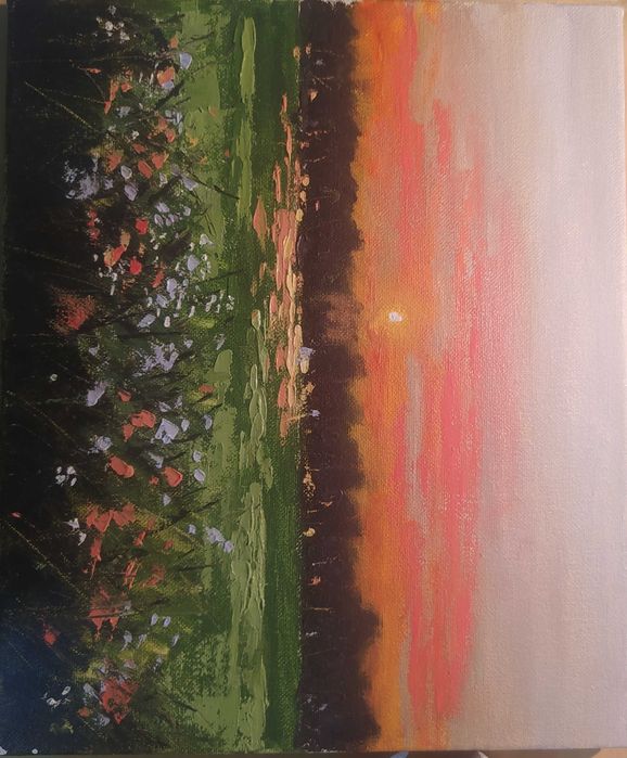 Картина, пейзаж летний, масло