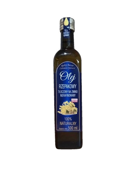 Olej rzepakowy tłoczony na zimno 500 ml - prosto od producenta.
