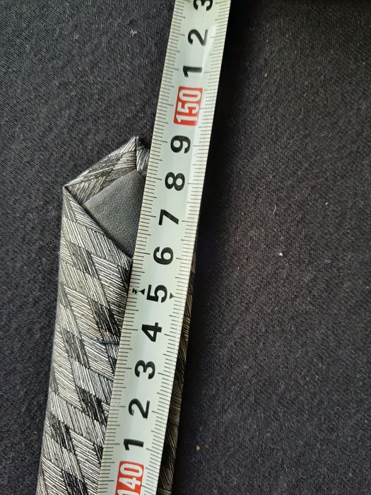 Klasyczny krawat BOSS Hugo Boss – 10 cm szeroki, szary | stalowy żakard