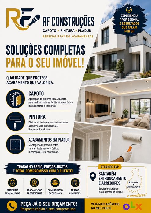 RF Construções | Capoto, Pintura e Acabamentos em Pladur | Santarém e Entroncamento