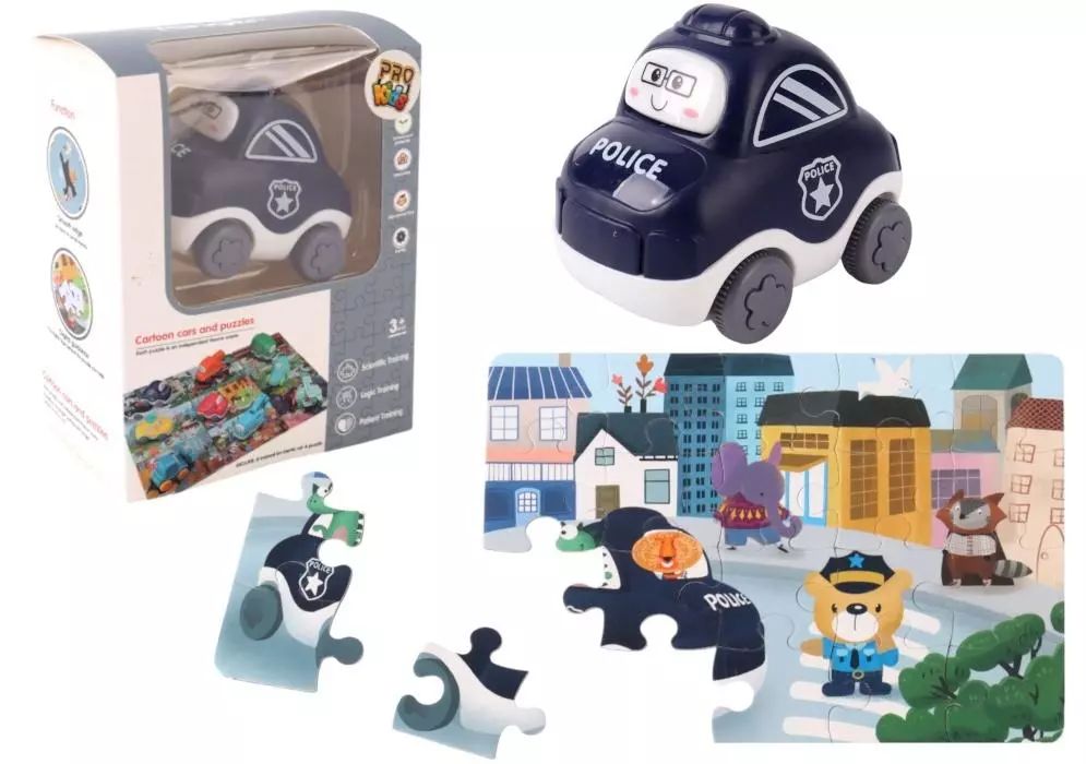 Auto puzzle Przygoda drogowa policja. Pro Kids. Nowy Produkt