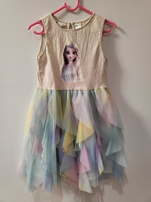 Sukienka Kraina Lodu Elsa 110/116 tiul cekiny